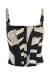 Giuseppe Di Morabito Printed Cotton Bodice In Black