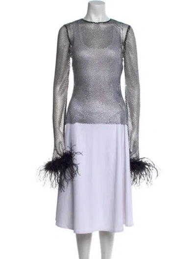 Pre-owned Giuseppe Di Morabito Printed Crew Neck Top W/ Tags In White