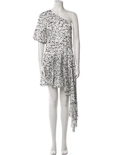 Pre-owned Giuseppe Di Morabito Printed Long Dress In White