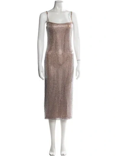 Pre-owned Giuseppe Di Morabito Printed Midi Length Dress In Brown