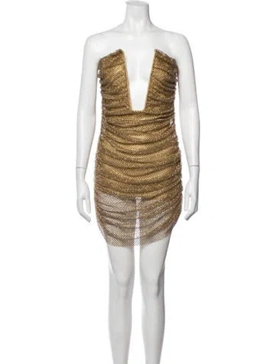 Pre-owned Giuseppe Di Morabito Printed Mini Dress W/ Tags In Gold