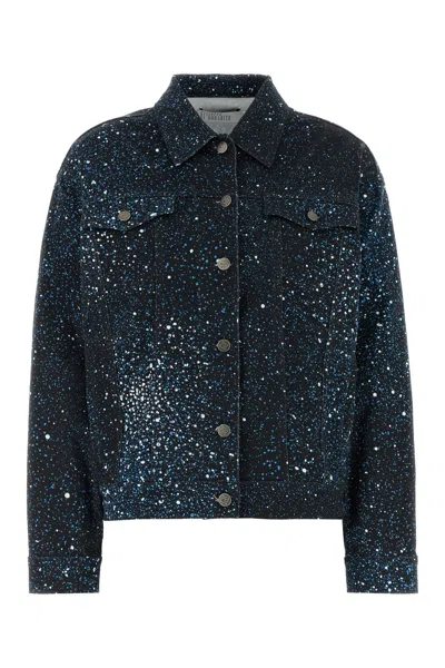 GIUSEPPE DI MORABITO GIUBBINO IN DENIM STRETCH STAMPATO  DONNA