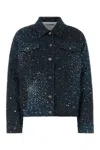 Giuseppe Di Morabito Speckled Stretch Denim Jacket In Blue