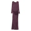 Giuseppe Di Morabito Draped Jewel-embellished Gown In Purple