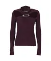 Giuseppe Di Morabito Purple Wool Blend Top In Purple