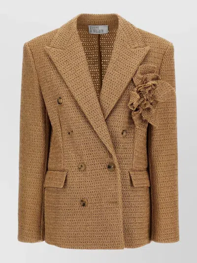 Giuseppe Di Morabito Raffia Blazer Double Breasted Textured Tailoring In Brown