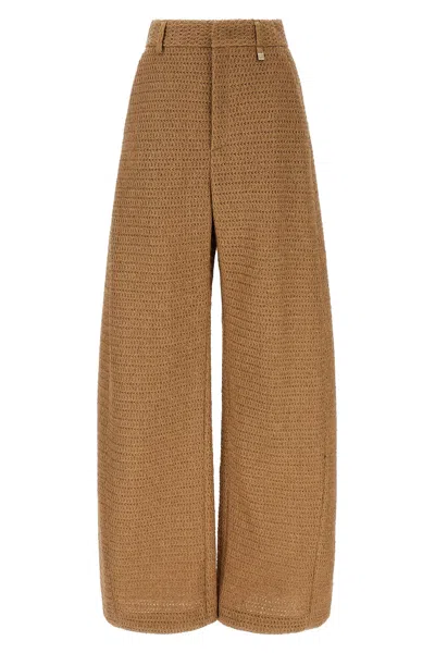 Giuseppe Di Morabito High Waist Raffia Trousers Wide Leg In Brown