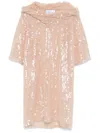 Giuseppe Di Morabito Relaxed Silhouette Mini Dress With Hood In Neutral