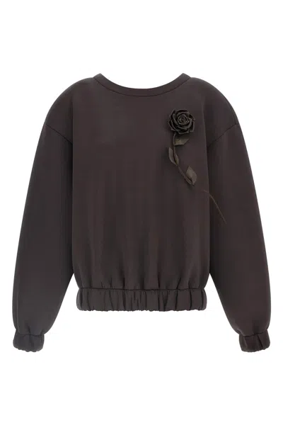 Giuseppe Di Morabito Removable Flower Application Sweatshirt In Brown