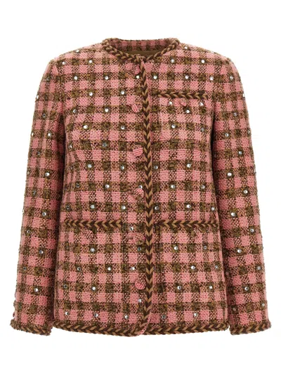 GIUSEPPE DI MORABITO RHINESTONE BLAZER JACKET BLAZERS PINK