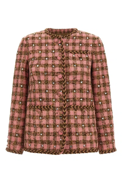 Giuseppe Di Morabito Rhinestone Blazer Jacket In Pink