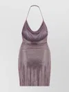 Giuseppe Di Morabito Rhinestone Draped Halter Neck Metallic Mini Dress In Metallic