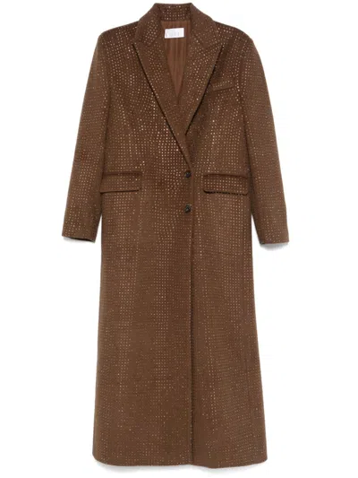 Giuseppe Di Morabito Rhinestone-embellished Coat In Brown