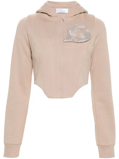 Giuseppe Di Morabito Rhinestone-embellished Corset Top In Neutrals