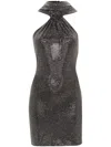Giuseppe Di Morabito Rhinestone-embellished Hooded Mini Dress In Black