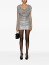 Giuseppe Di Morabito Rhinestone-embellished Hooded Mini Dress In Gray