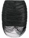 Giuseppe Di Morabito Rhinestone-embellished Mesh Miniskirt In Black