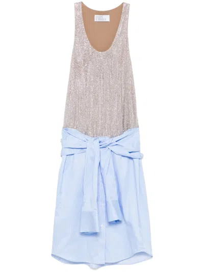 Giuseppe Di Morabito Rhinestone-embellished Mini Dress In Blue