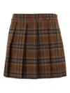 Giuseppe Di Morabito Tartan Skirt With Pleats And Embellishments In Brown