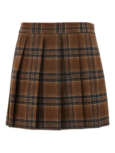 GIUSEPPE DI MORABITO RHINESTONE-EMBELLISHED PLEATED SKIRT