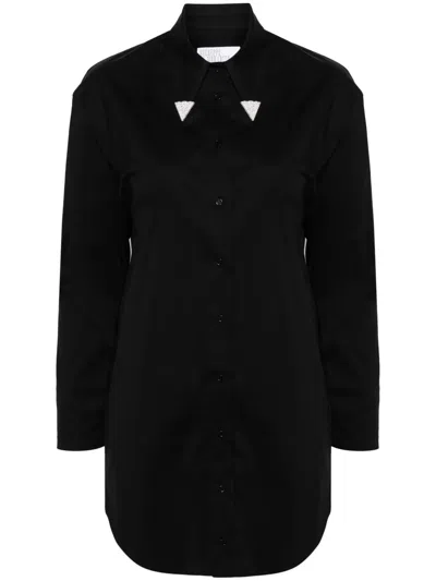 Giuseppe Di Morabito Rhinestone-embellished Poplin Mini Dress In Black