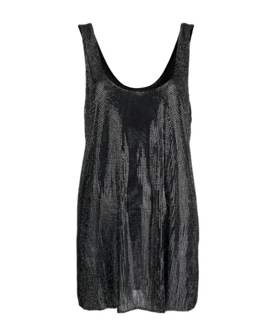 Giuseppe Di Morabito Rhinestone-embellished Scoop-neck Minidress In Nero