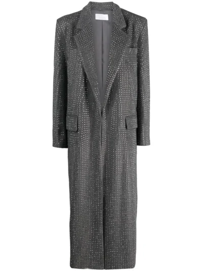 Giuseppe Di Morabito Rhinestone-embellished Single-breasted Coat In Grey