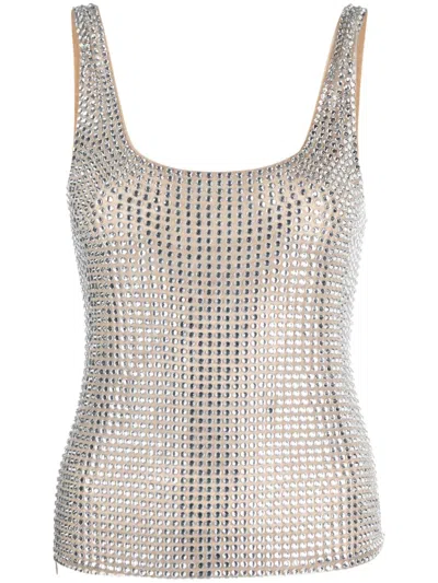 Giuseppe Di Morabito Rhinestone-embellished Sleeveless Top In Silver