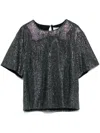 Giuseppe Di Morabito Embellished Metallic Short Sleeves Blouse In Black