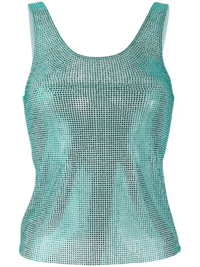 Giuseppe Di Morabito Embellished Scoop Neck Sleeveless Fitted Top In Green