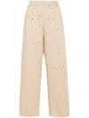 Giuseppe Di Morabito Mirror-embellished Wide-leg Trousers In Neutrals