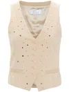 Giuseppe Di Morabito Rhinestone-embellishment Twill Vest In Neutrals