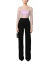 Giuseppe Di Morabito Rhinestone Embroidered Mesh Top In Lilac Pink In Multi