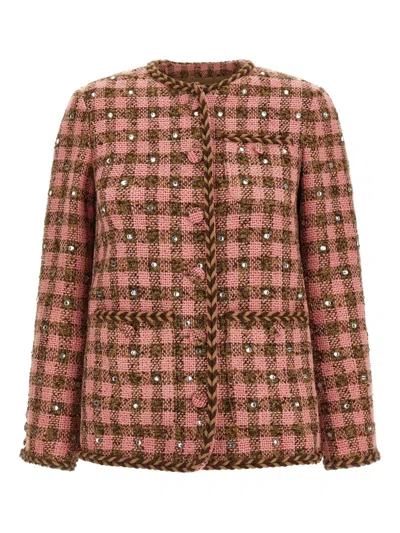 Giuseppe Di Morabito Women Rhinestone Blazer Jacket In Pink