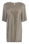 Giuseppe Di Morabito Metallic Finish Knee Length Dress With Keyhole Back
