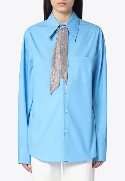 Giuseppe Di Morabito Rhinestone Scarf Buttoned Shirt