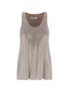 Giuseppe Di Morabito Tank Top With Silver Rhinestones In Brown
