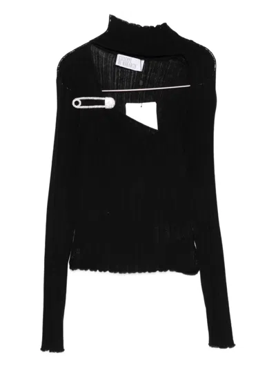 Giuseppe Di Morabito Ribbed Safety-pin Sweater In Black