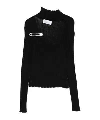 Giuseppe Di Morabito Ribbed Safety-pin Sweater In Black