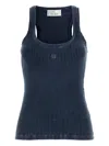 Giuseppe Di Morabito Ribbed Stretch Cotton Tank Top In Blue