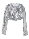Giuseppe Di Morabito Rose-embellished Sequin Jacket In Silver