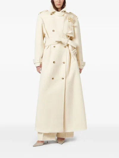 Giuseppe Di Morabito Rose-detail Double-breasted Coat In Neutral