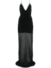 Giuseppe Di Morabito Stretch Silk Chiffon Long Dress In Black