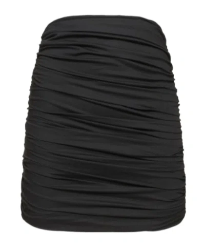 Giuseppe Di Morabito Ruched Stretch Poplin Mini Skirt In Black