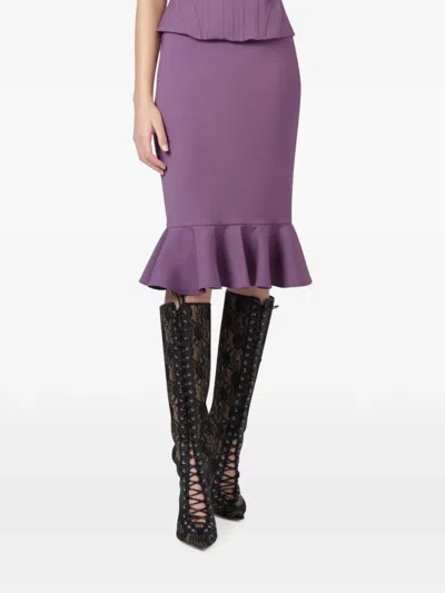 Giuseppe Di Morabito Ruffled-trim Midi Skirt In Purple