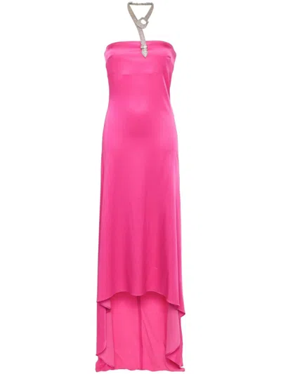 Giuseppe Di Morabito Crystal-embellished Satin Maxi Dress In Pink