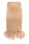 Giuseppe Di Morabito Feather-trim Midi Skirt In Brown