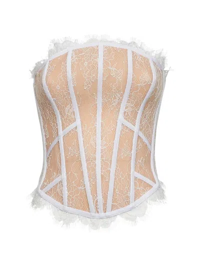 Giuseppe Di Morabito Scalloped Strapless Corset In Animal Print