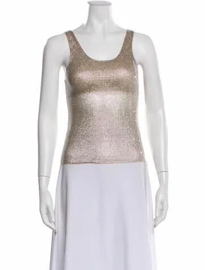Pre-owned Giuseppe Di Morabito Scoop Neck Sleeveless Top In Neutral