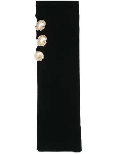Giuseppe Di Morabito Seashell-brooch Cut Out-detail Skirt In Black